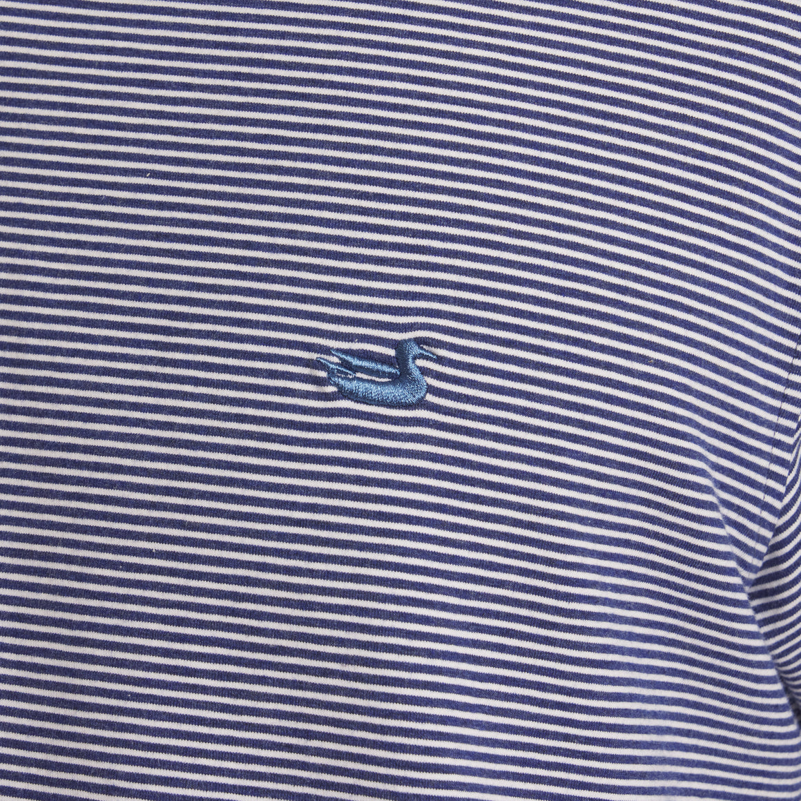 Navy Relaxed Stripe | Logo Detail