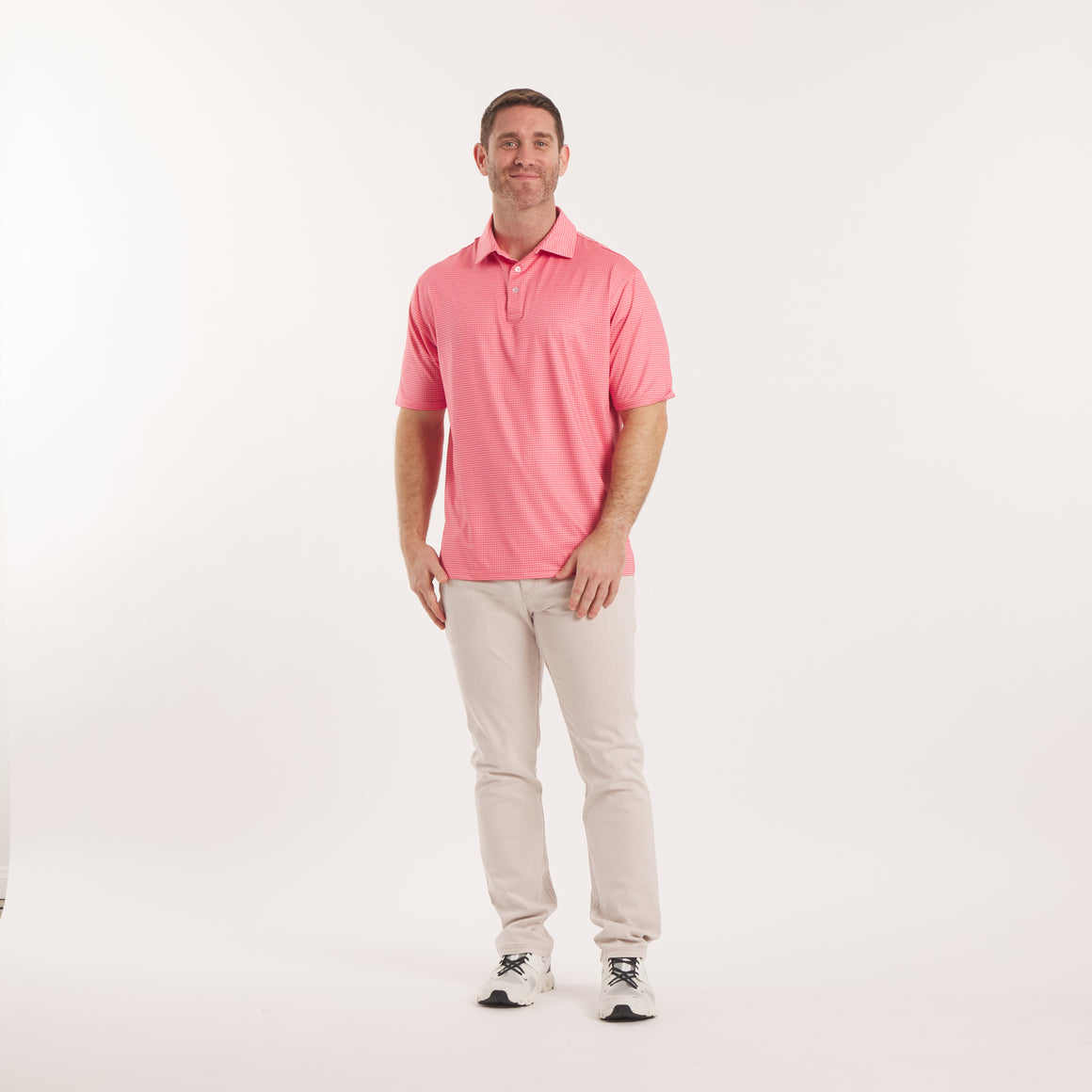 Coral & Peach Gingham | On Model Front Full