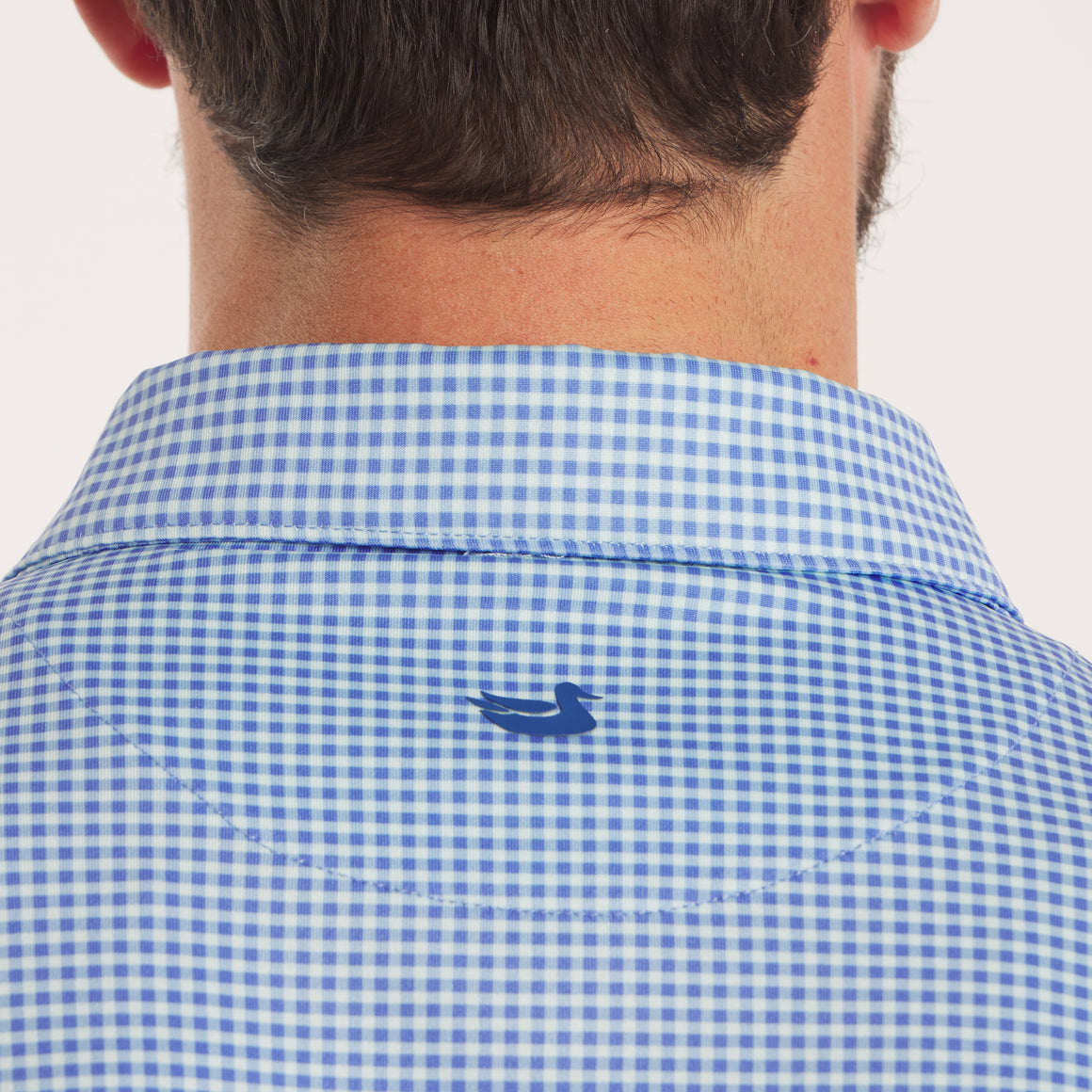 Slate & Mint Gingham | On Model Back Detail