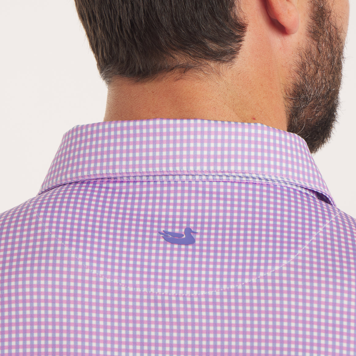 Wharf Purple & Wine Gingham | On Model Back Detail