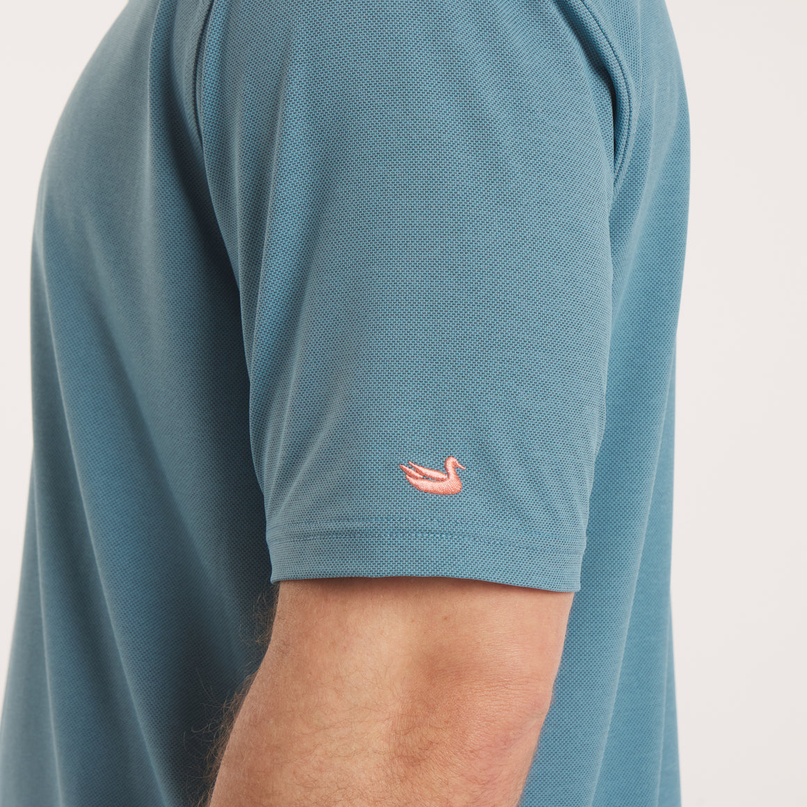 Teal Blue Mesh | On Model Side Detail