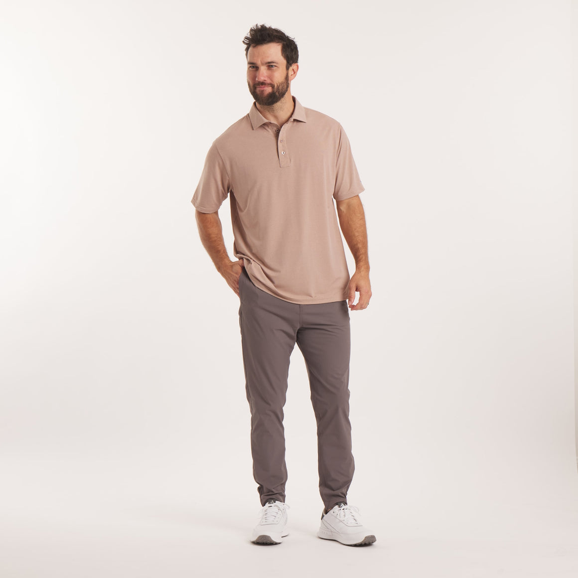 Washed Peach Mesh | On Model | Front 2