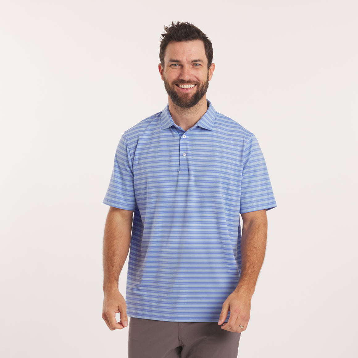 French Blue & Mint Stripe | On Model Front