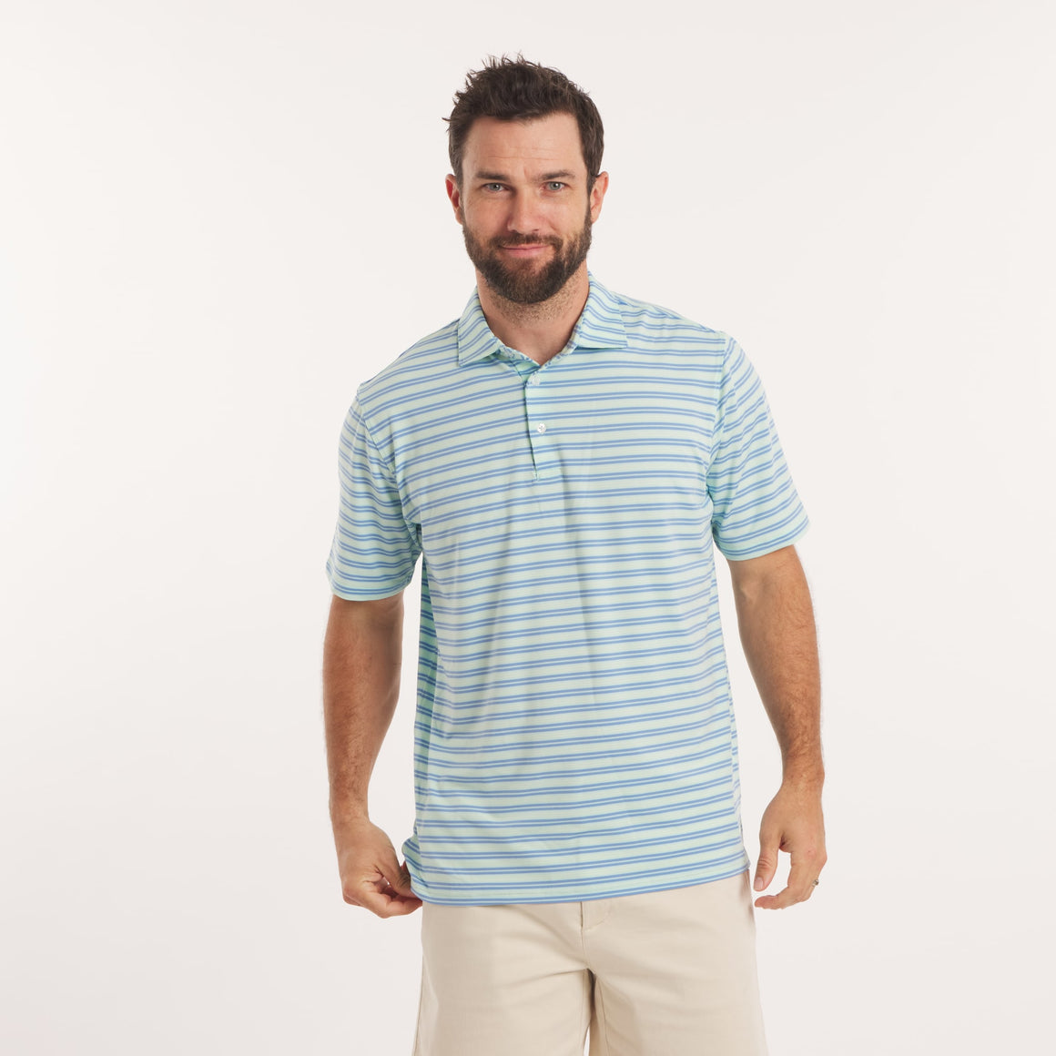 Lilac Lime & Teal Stripe | On Model | Front