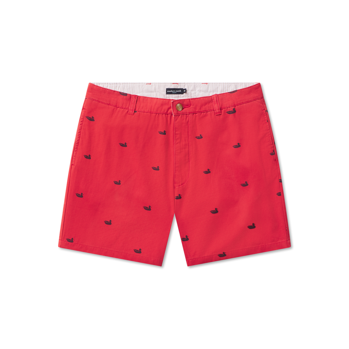 Vintage Red with Printed Ducks