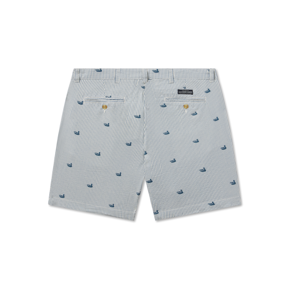 Seersucker Blue with Navy Duck | Back