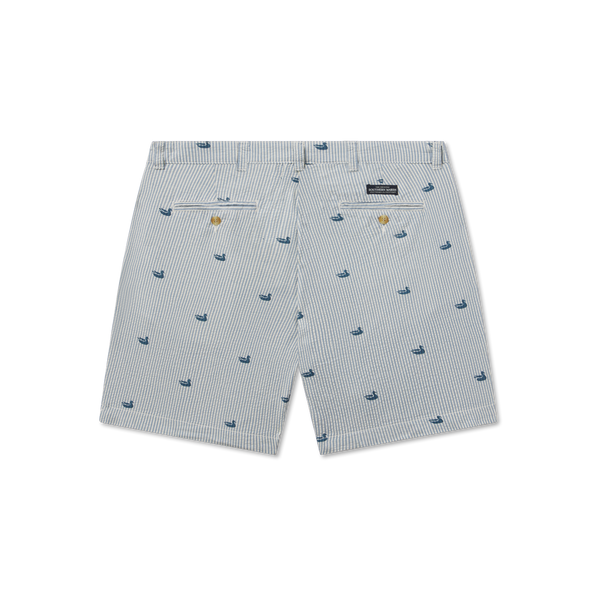 Seersucker Blue with Navy Duck | Back