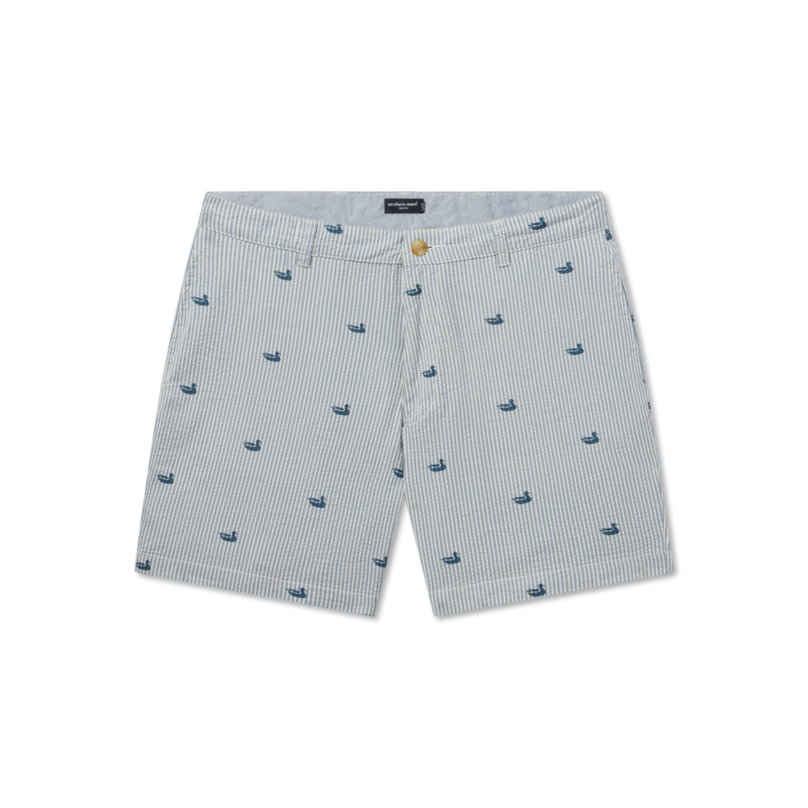 Seersucker Blue with Navy Duck