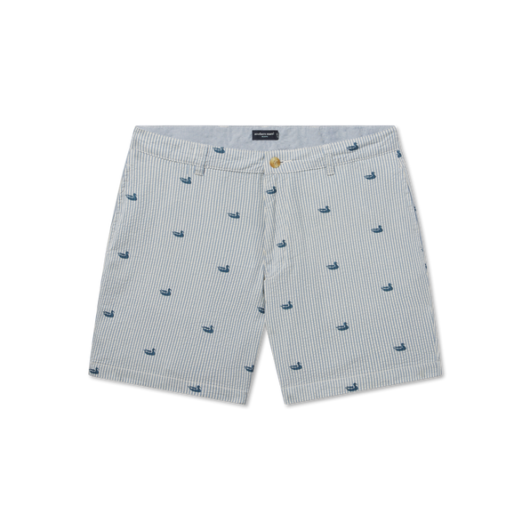 Seersucker Blue with Navy Duck