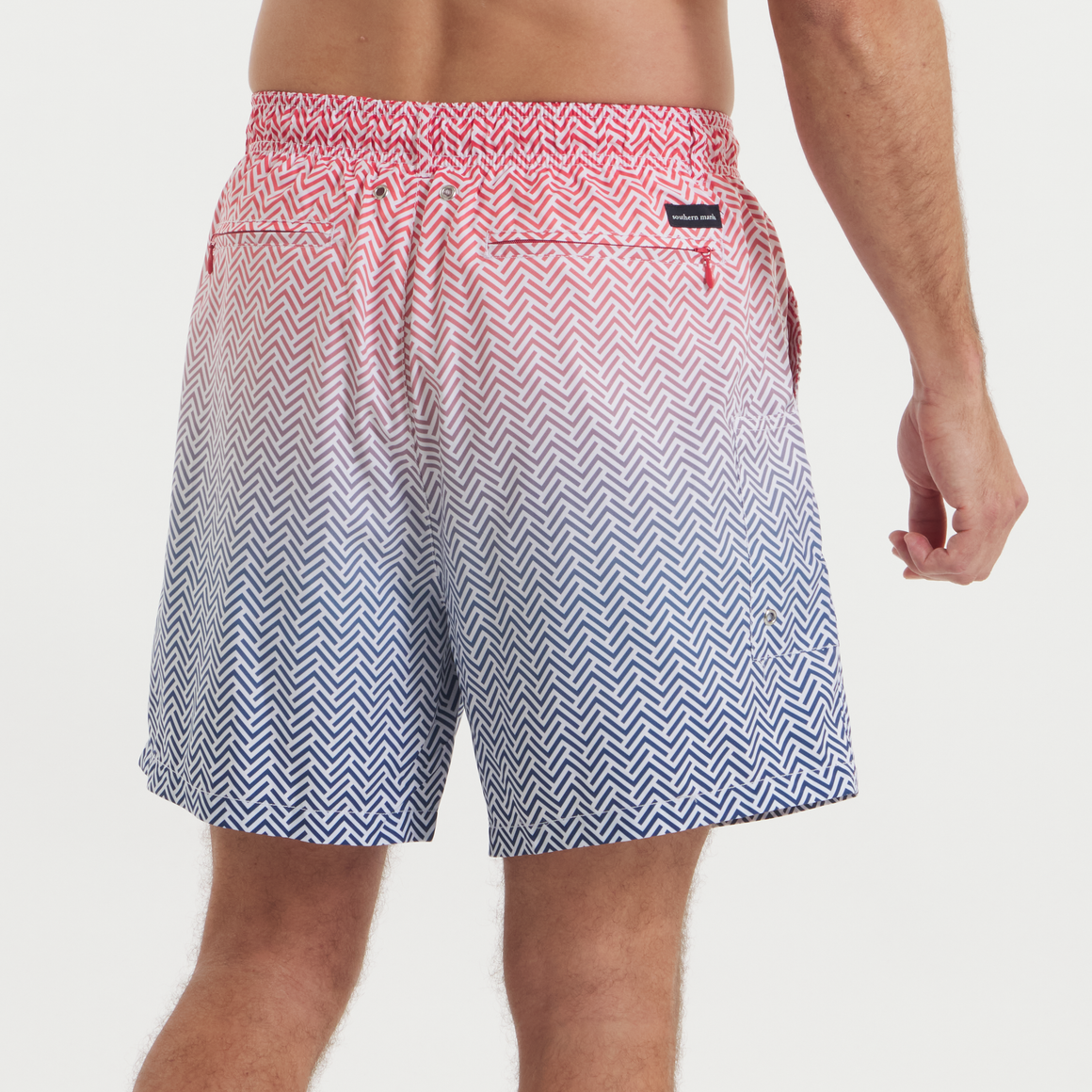 Navy Herringbone | on model back