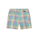Purple Green and Gold Seersucker Gingham | Back