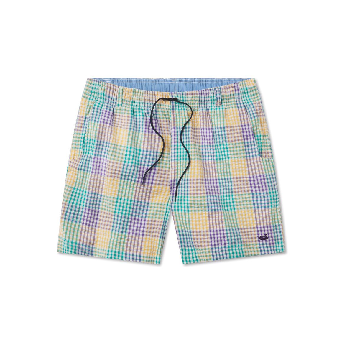 Purple Green and Gold Seersucker Gingham