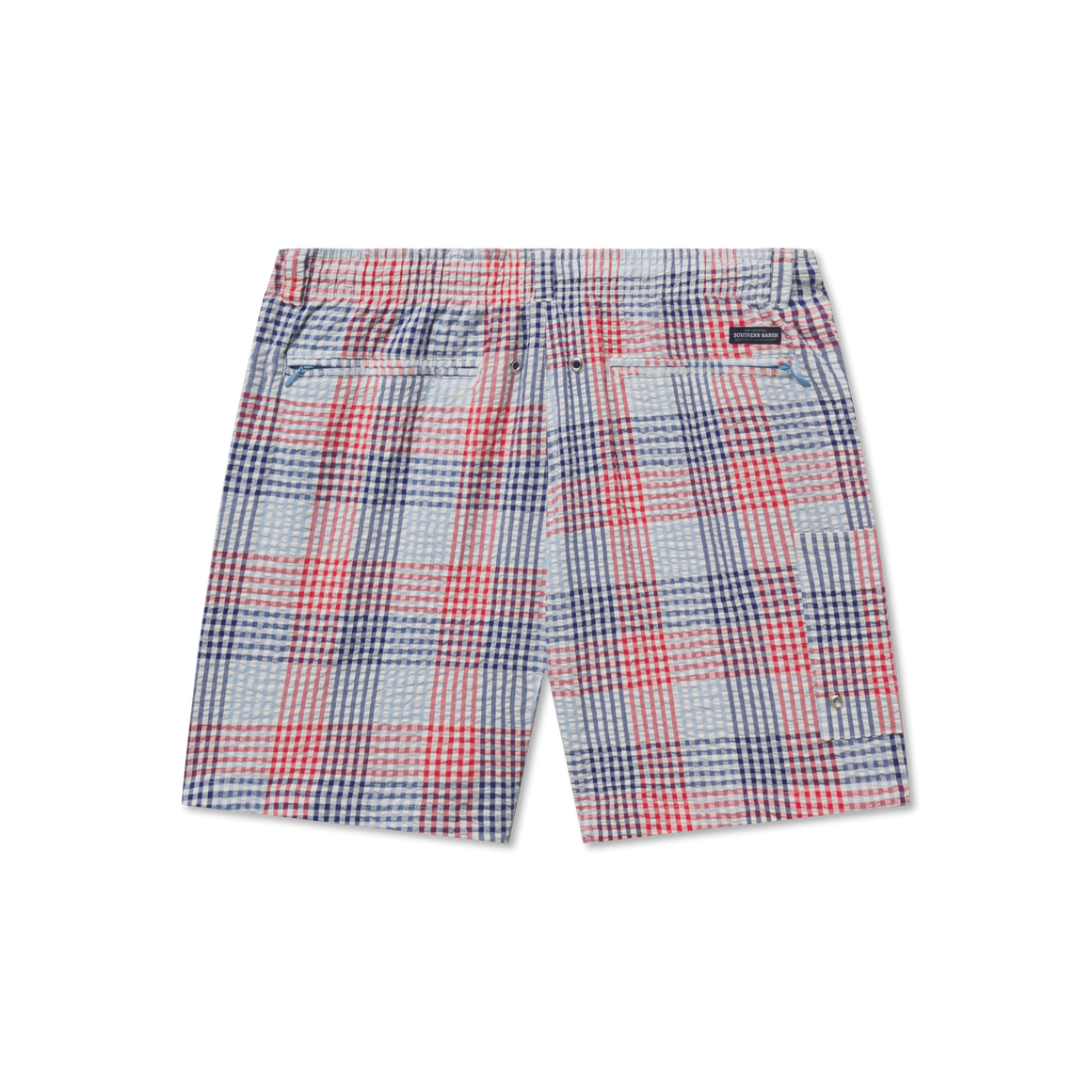 Navy and Red Seersucker Gingham    | Back