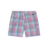 Navy and Teal Seersucker Gingham | Back