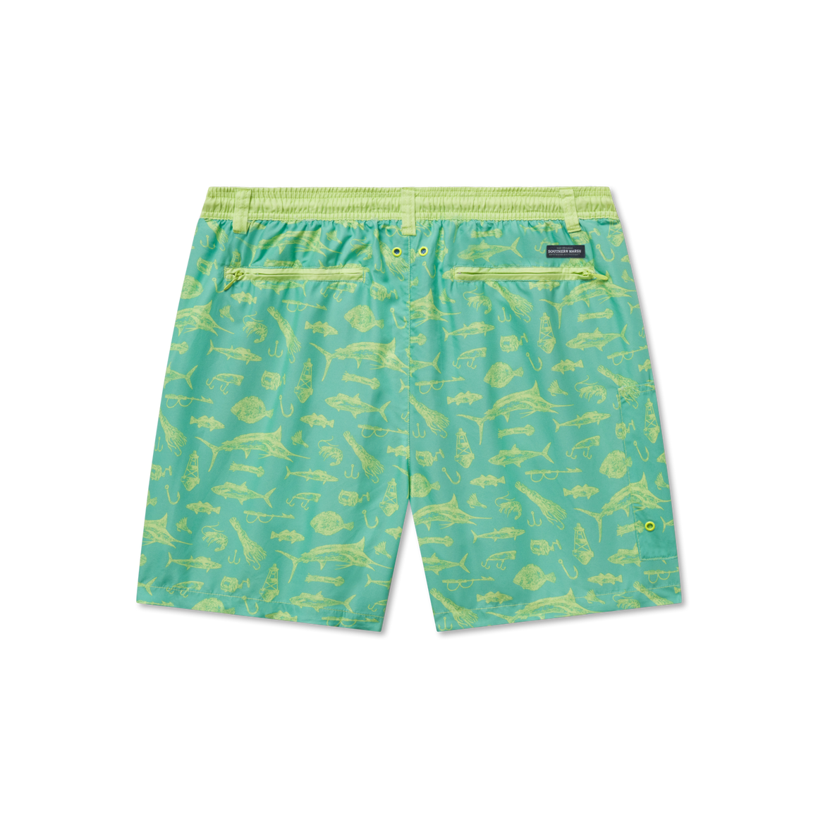 Bimini Green and Lime Fish Print | Back