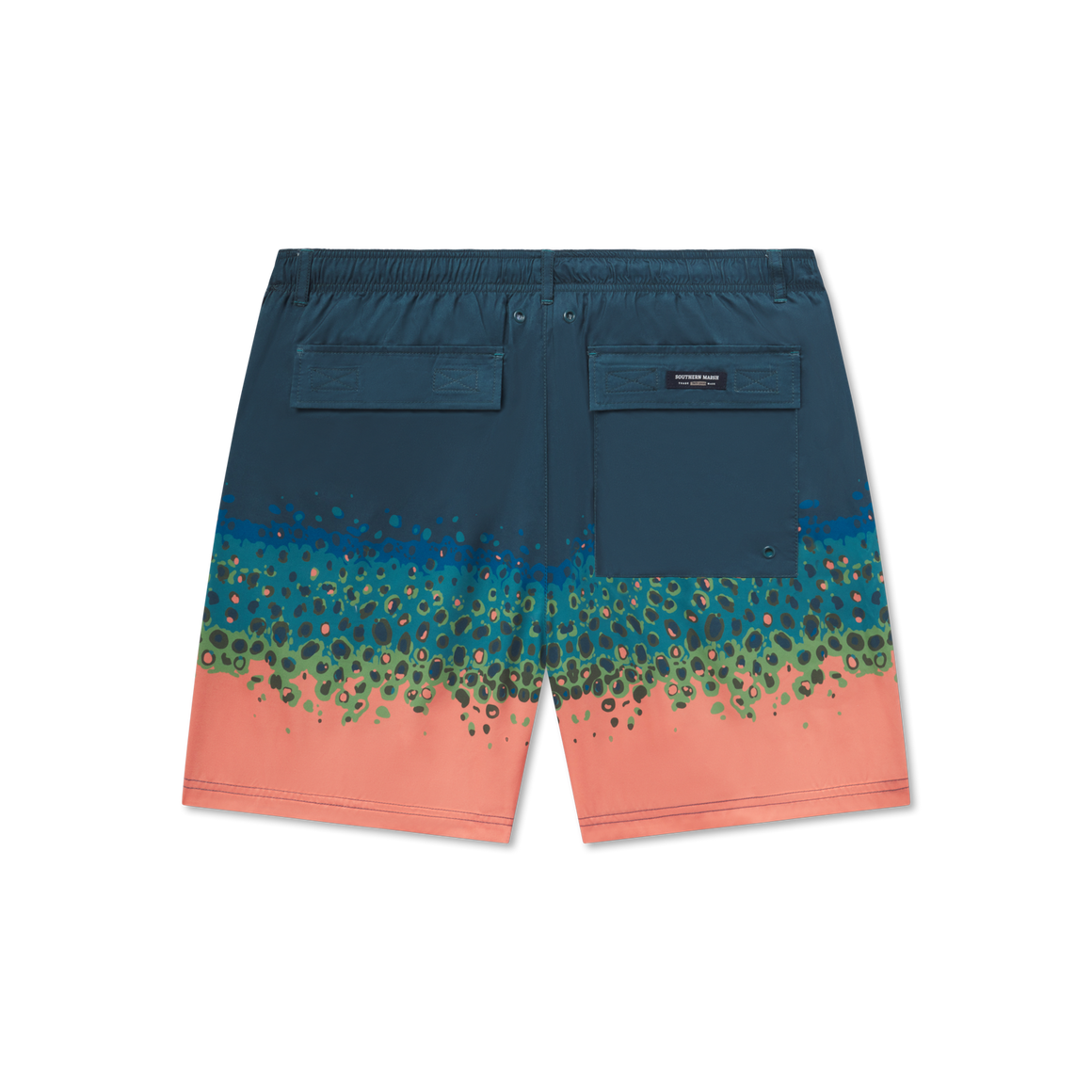 Teal and  Peach | Back