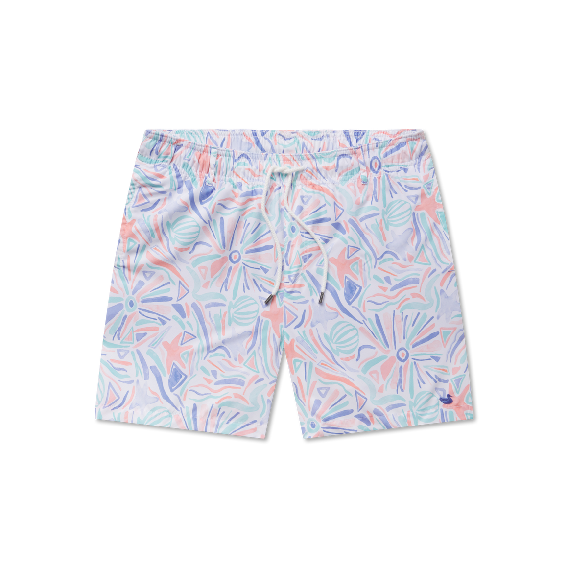 Peach and Antigua Blue