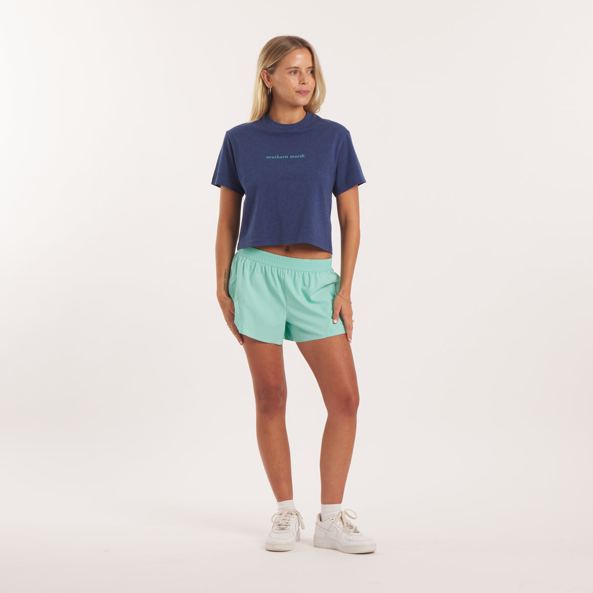 Washed Navy | On Model Front Full