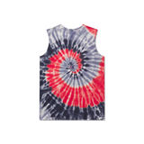 Red White and Blue Tie Dye | Whitling Tie-Dye Tank | Spiral | Back
