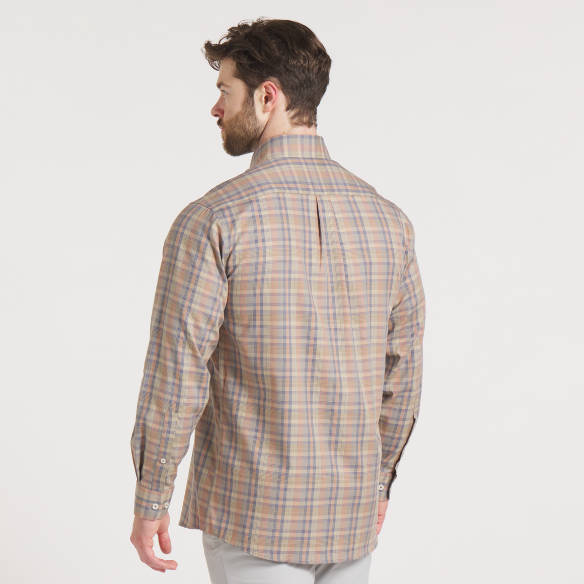 Burnt   Taupe Grid | ON MODEL | BACK