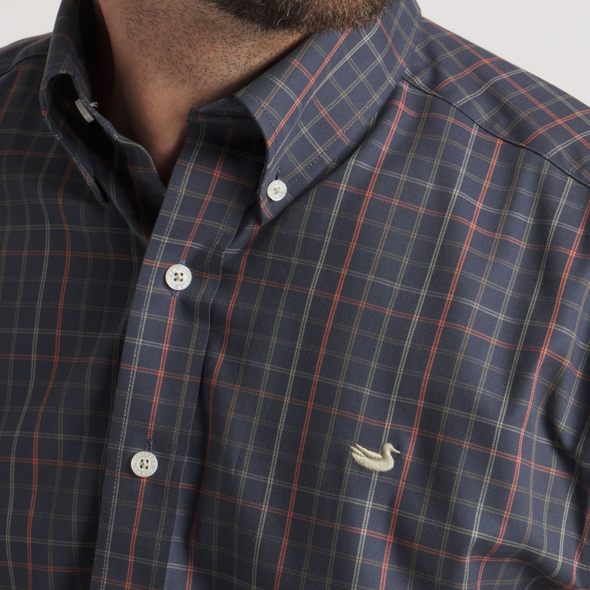 Navy & Dark Olive | On Model | Details