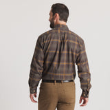 Dark Olive & Stone Brown Plaid | On Model | Back