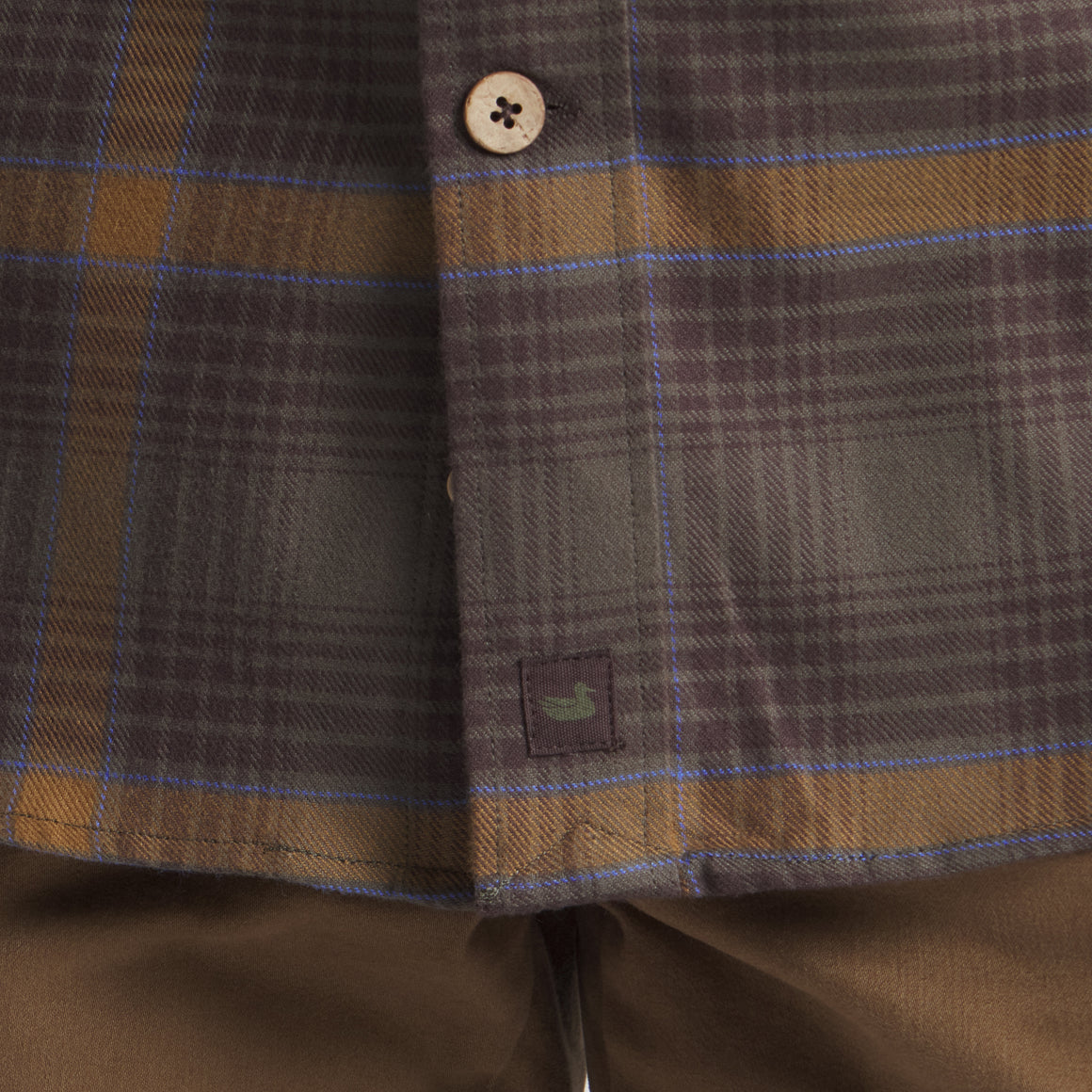 Dark Olive & Stone Brown Plaid | On Model Details