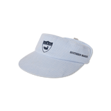 Seersucker Blue Visor with Navy Duck