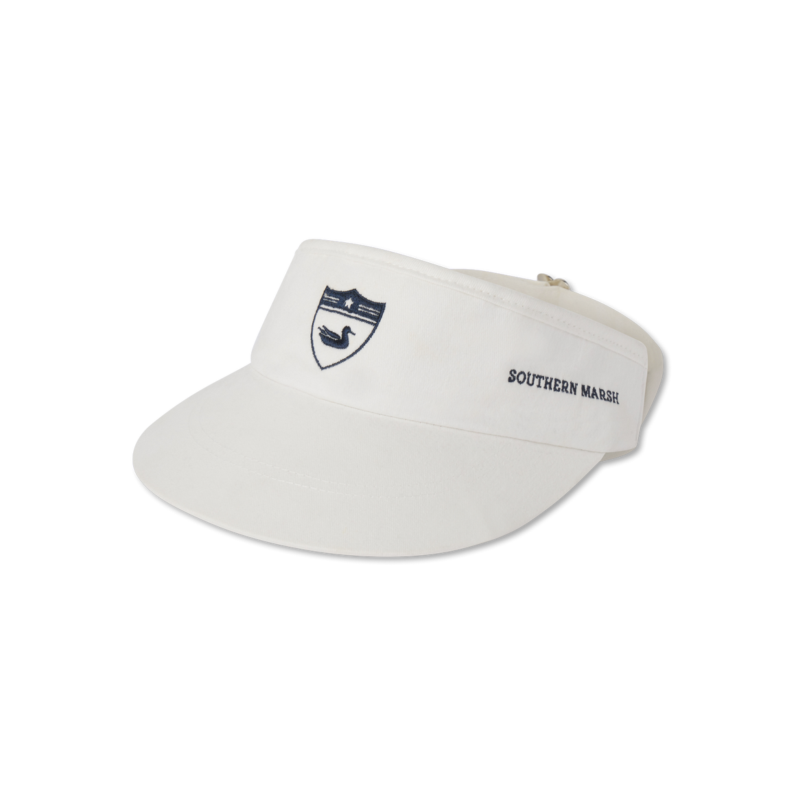 White Visor with Navy Duck
