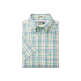 Blue and Mint Plaid | Knoxboro Plaid Dress Shirt | Short Sleeve