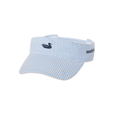 Seersucker Blue Visor with Navy Duck