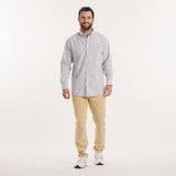 White & Blue Oxford Stripe | On Model | Full Outfit