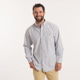 White & Blue Oxford Stripe | On Model | Front