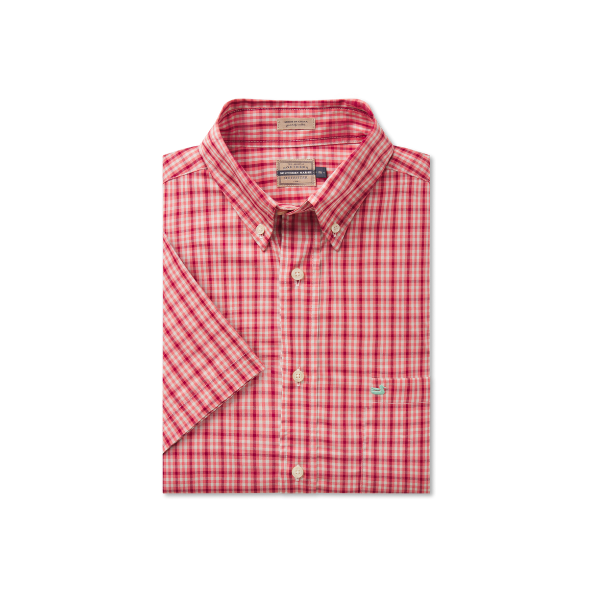 Washed Red and Mint Plaid