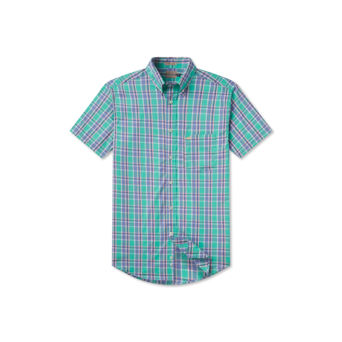 Bimini Green and Blue Plaid | Natahala Plaid Dress Shirt | Short Sleeve | Front