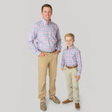 Purple Gold & Green Plaid | Dad & Son | Adult & Youth