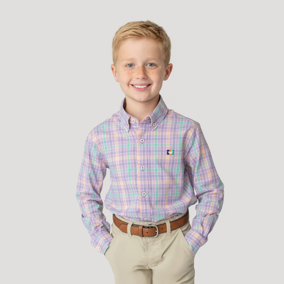 Purple Gold & Green Plaid | Front