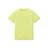 Electric Lime with Pink Duck | Youth Embroidered Tee