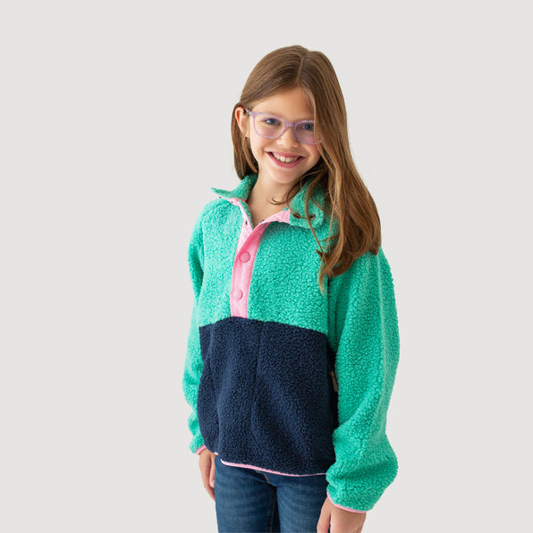 Teal  and  Navy | On Model Front