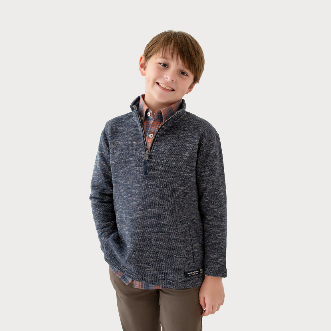 Washed Navy Heather | On Model Front