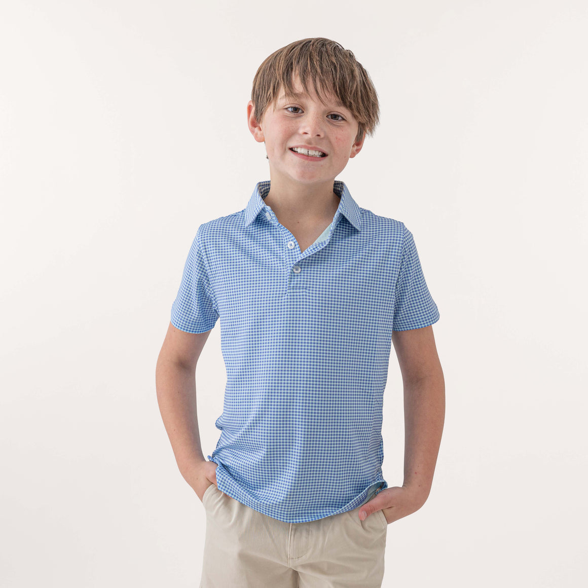 Slate & Mint Gingham | On Model Front