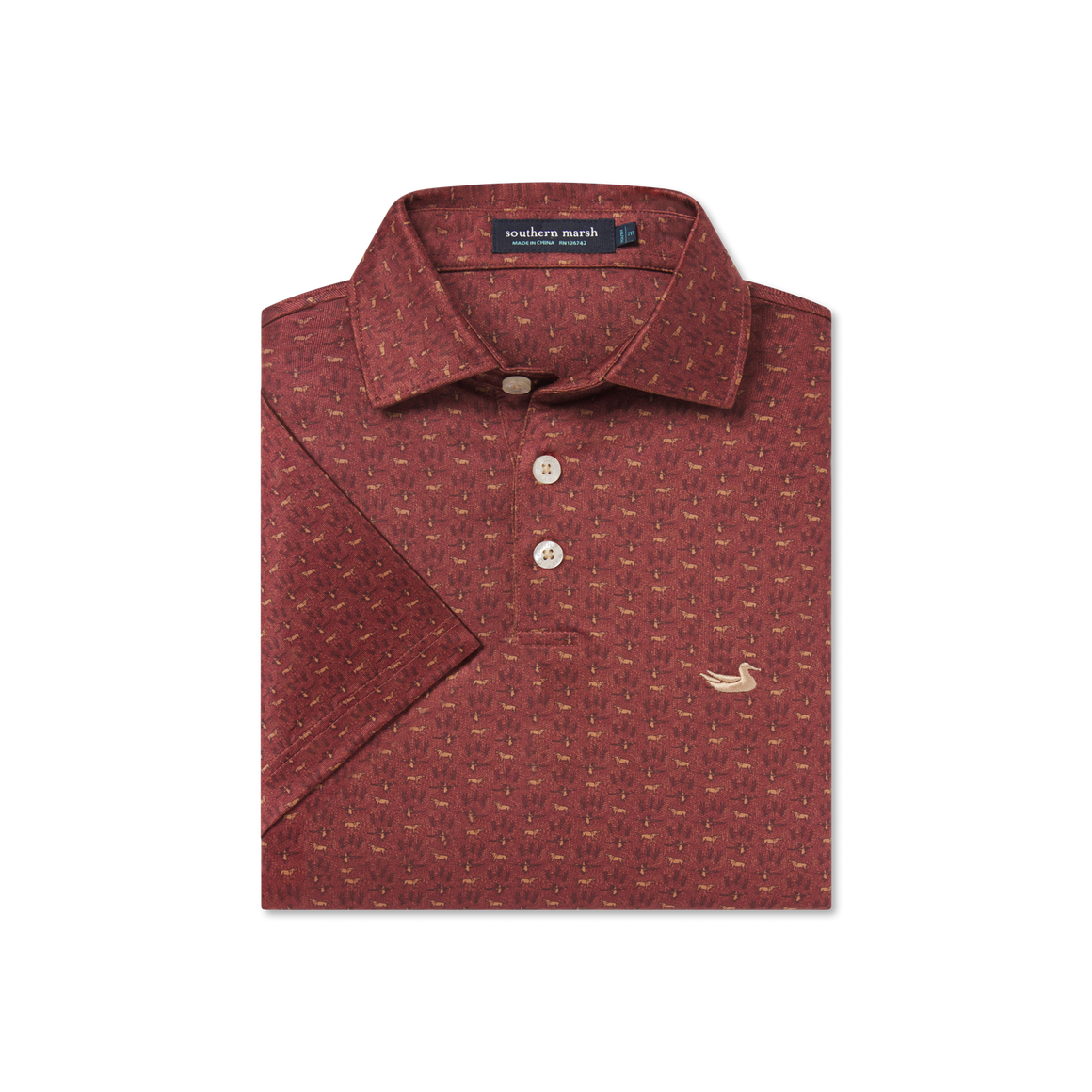 Burnt Red & Tan Microprint