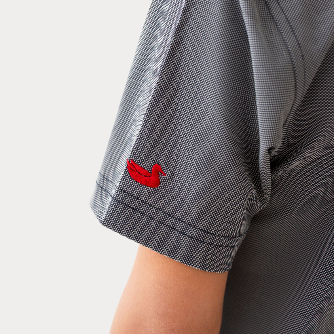 Navy  With Red Duck | On Model Details