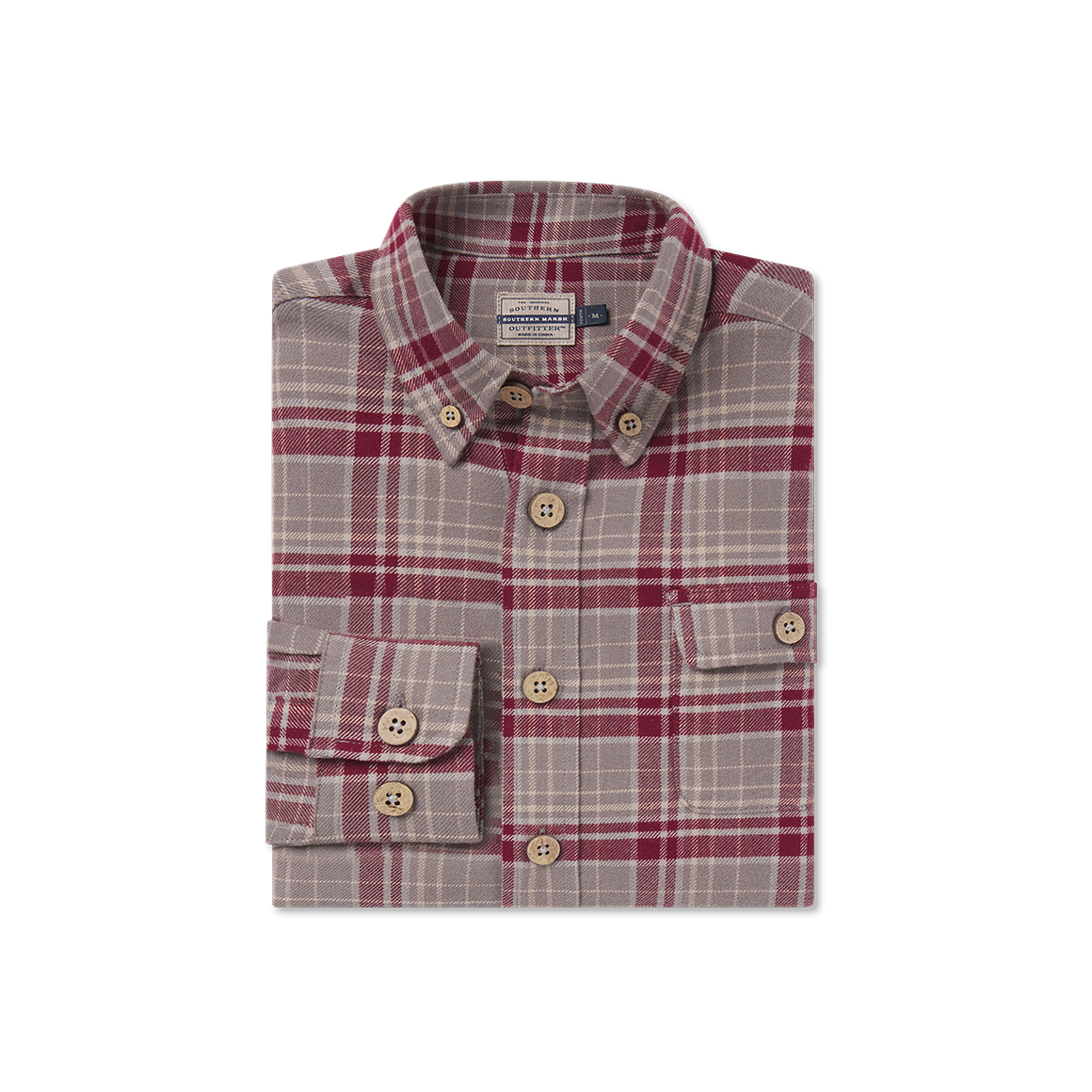 Maroon & Dark Gray Flannel | FOLDED