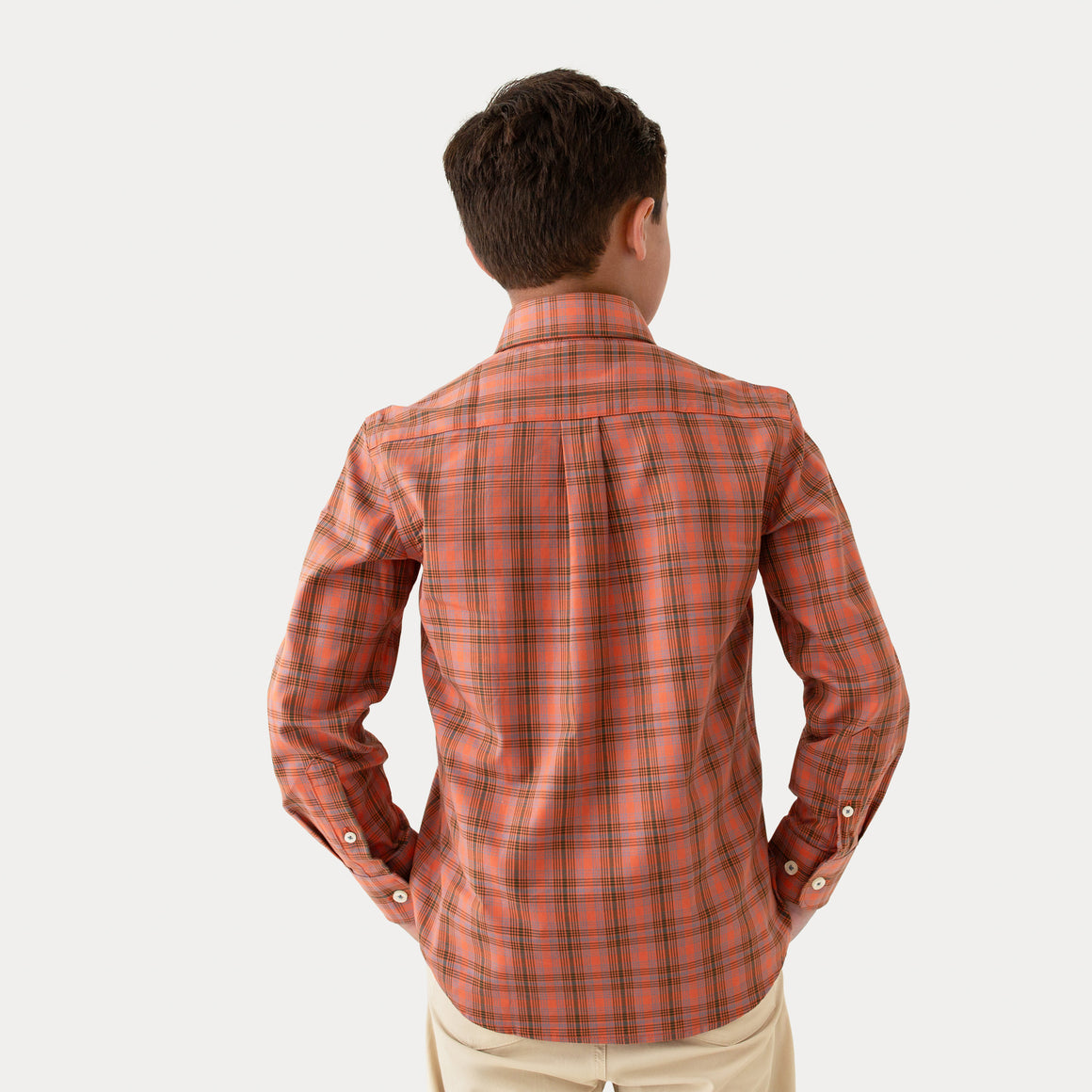 Burnt Red and Dark Olive | On Model Back