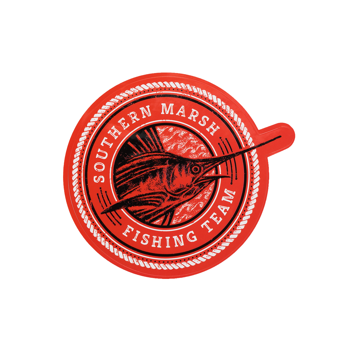 Red with White Sticker