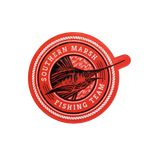 Red with White Sticker