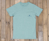 Washed Moss Blue Heather | Branding Collection Tee | Flying Duck | Short Sleeve T-Shirt | Men's Front Pocket | Southern