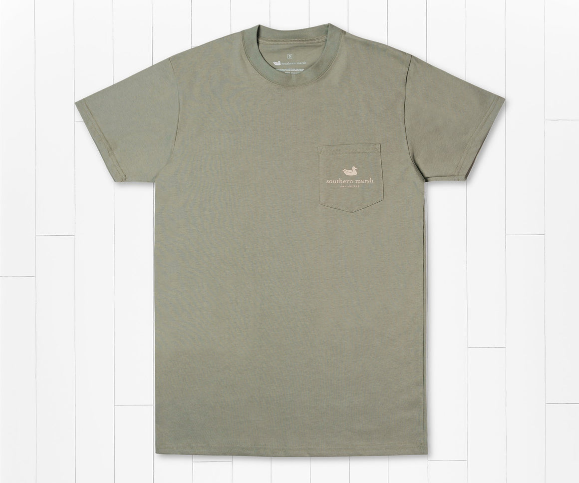 Bay Green | Circle Catch Tee | Short Sleeve T-Shirt | Men's Front Pocket | Southern Fishing | Front