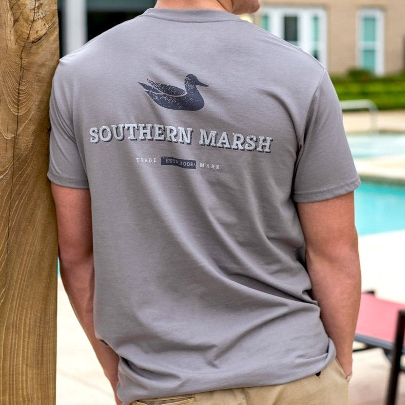 Dark Gray | Southern Marsh Trademark Duck Tee | Short Sleeve T-Shirt | Back
